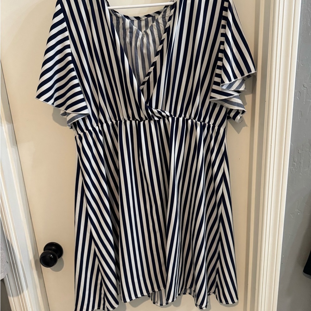 Striped V-Neck Dress
